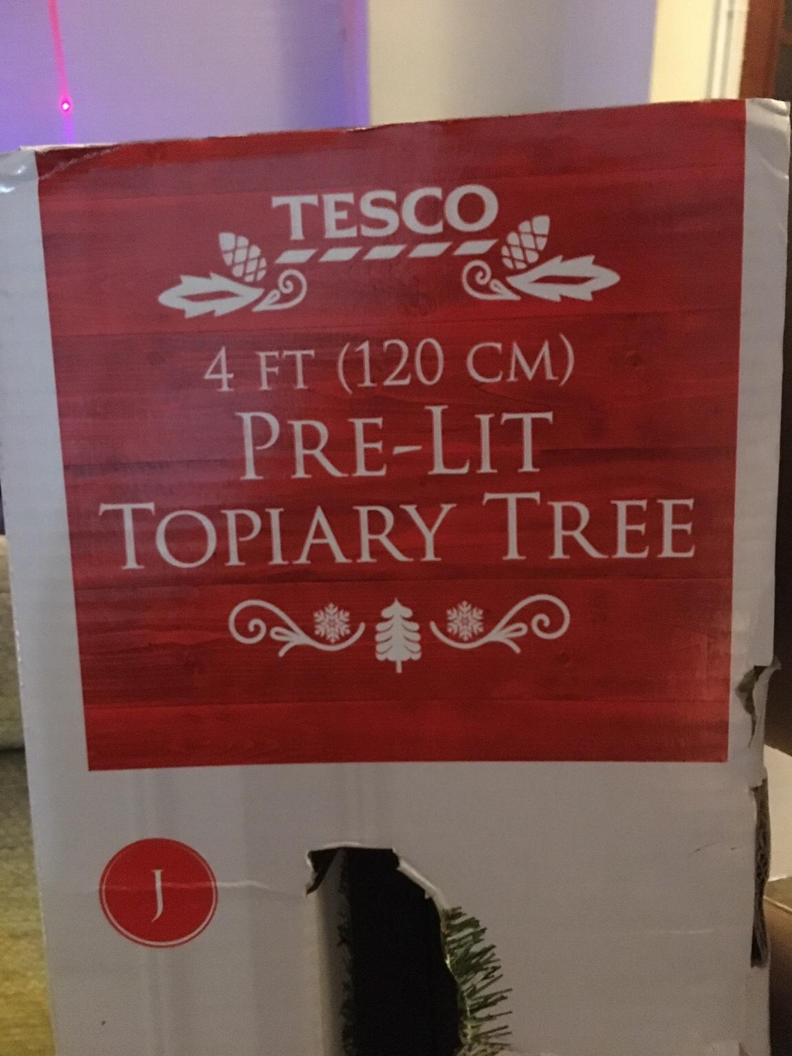Tesco 4ft (120cm) PRE lit topiary tree in W7 London Borough of Ealing