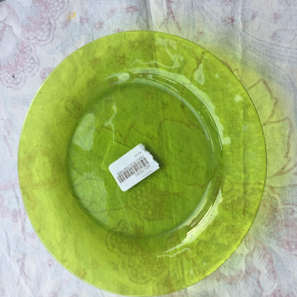 3 Green glass dishes firm J Lewis