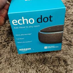 new sealed Amazon echo dot 3rd gen, I purchased but I didn't know that doesn't work with Chromecast ( I've Chromecast for music and for video) so I'm selling straight away. looking for 40 pound! available for shipping too!