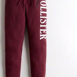 Burgundy Hollister high rise leggings with draw string waist and ribbed cuffs Brand new bagged with label cost £33 also have a pair in Navy