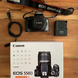 Canon EOS 550D Spiegelreflexkamera mit Originalverpackung und einem Canon Lens EF 50mm 1:1.8 Objektiv. Plus Ladegerät.

Kaum Gebrauchsspuren und funktioniert einwandfrei.

Ideal für Einsteiger in die Welt der Fotografie!