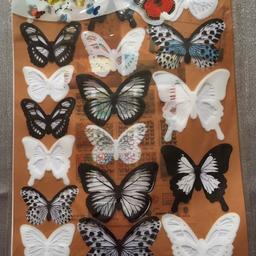 Wandtattoos in 3D mit Schmetterlinge, 2 Folien mit je 18 Schmetterlingen