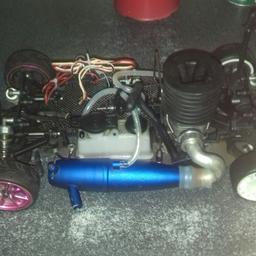 Cen ctr 5.0 1.10 nitro car comes with controller glow starter and wrench and 2 wheels no fuel but there's half a tank in the car to show it running will need a tune and a airfilter collection wv13