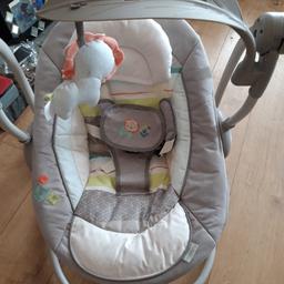 Ingenuity baby swing in excellent condition. New in Oct 2018.

Vibration setting. 5 swing speeds, 3 durations. Multi relaxing nature melodies.

Can deliver locally