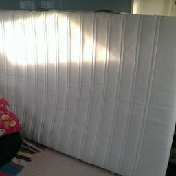 Very comfortable IKEA mattress.
Has a removable cover which you can wash. It is freshly washed. 
I've had it for three years and loved sleeping on it. I'm switching it for a larger one.
Size 140 x 200.
Original price £150.