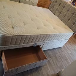 2 months old hardly used was in an unused spare room it is a silver crushed velvet double bed complete with mattress and headboard want gone ASAP as moving house grab a bargain was £249 first come first serve don't miss out
COLLECTION ONLY 