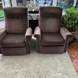 These chairs are in good condition there is no rips tears or any marks on them and they both fully recline as seen in the picture.