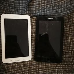 Zwei Samsung Galaxy Tab 3 (eins in weiß und eins in schwarz). Beide sind auf Werkeinstellungen zurückgesetzt und funktionstüchtig.

Da es alte Modelle sind verkaufen wir beide für 15Euro oder geben sie alternativ für zwei Kästen Bier/Radler ab. 
Bei Interesse bitte anfragen.