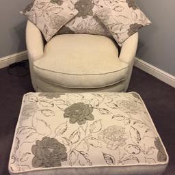 3seater sofa, swivel chair and footstool, all in excellent condition