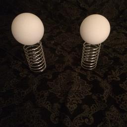2 White glass ball, light bulb included. Great condition