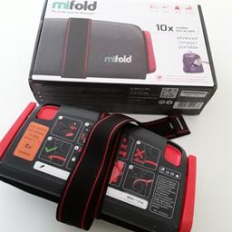 mifold the Grab-and-Go booster is the most advanced, compact, and portable booster seat ever invented. mifold is 10x smaller than a regular child’s car booster seat and it’s just as safe. 
mifold has been regularly crash tested successfully in certified facilities around the world and meets or exceed the ECE R44.04 EU Regulations of Child Restraint Systems. 
This is boxed and only used a few times. Retails at 40.00