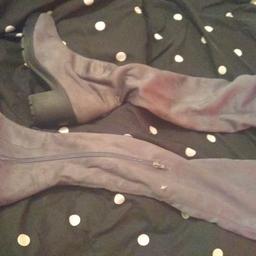 New size 6 grey over the knee boots never worn. Faux suede