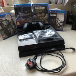 500GB
Selling our PS4 due to upgrading. Comes with one controller, power cable and new HDMI lead, charging cable, a brand new microphone, 4 games including Star Wars battlefront 2, COD WW2, Tom clancys rainbow six siege and tomb raider. Also comes with a 2 month now tv subscription as we don’t need it. 

Can be seen working and reading discs
£165 or near offer.