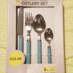 brand new blue cutlery set from Debenhams, never been opened! paid 12.50 - would like £10 o.n.o.
collection Snodland or can deliver locally