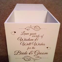 Perfect way for friends and family to leave their best woshes for your big day.

Collection preffered.