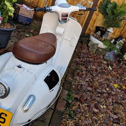 MOT due july, no advisorys last mot. however there is a hole in exhaust, needs petrol cover and seat doesn't click down properly but easily fixed. may need a new front tyre. drives well. selling for a friend. viewing and collection from Crawley