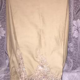 Khaadi Embroidered beige 100% Cotton Trousers (Size 12) Condition is New with tags. Dispatched with Royal Mail 2nd Class signed for. I also ship worldwide