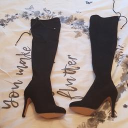 suade over the I knee boots size 4 never worn