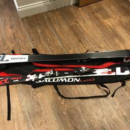Head skis complete with head rf11 bindings and Scott poles in a Salomon double bag. Used for two weeks abroad in total.
Length 163