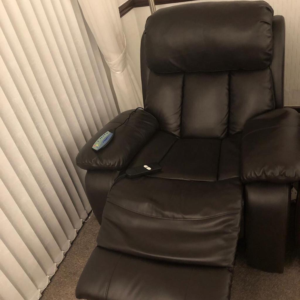 Brown leather rise and recliner chair in OL9 Oldham for £190.00 for