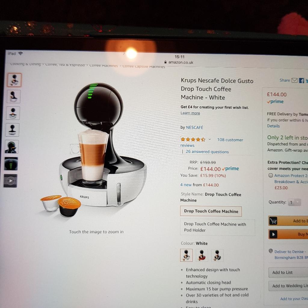 krups nescafe dolce gusto drop touch machine in B28 Birmingham für 45