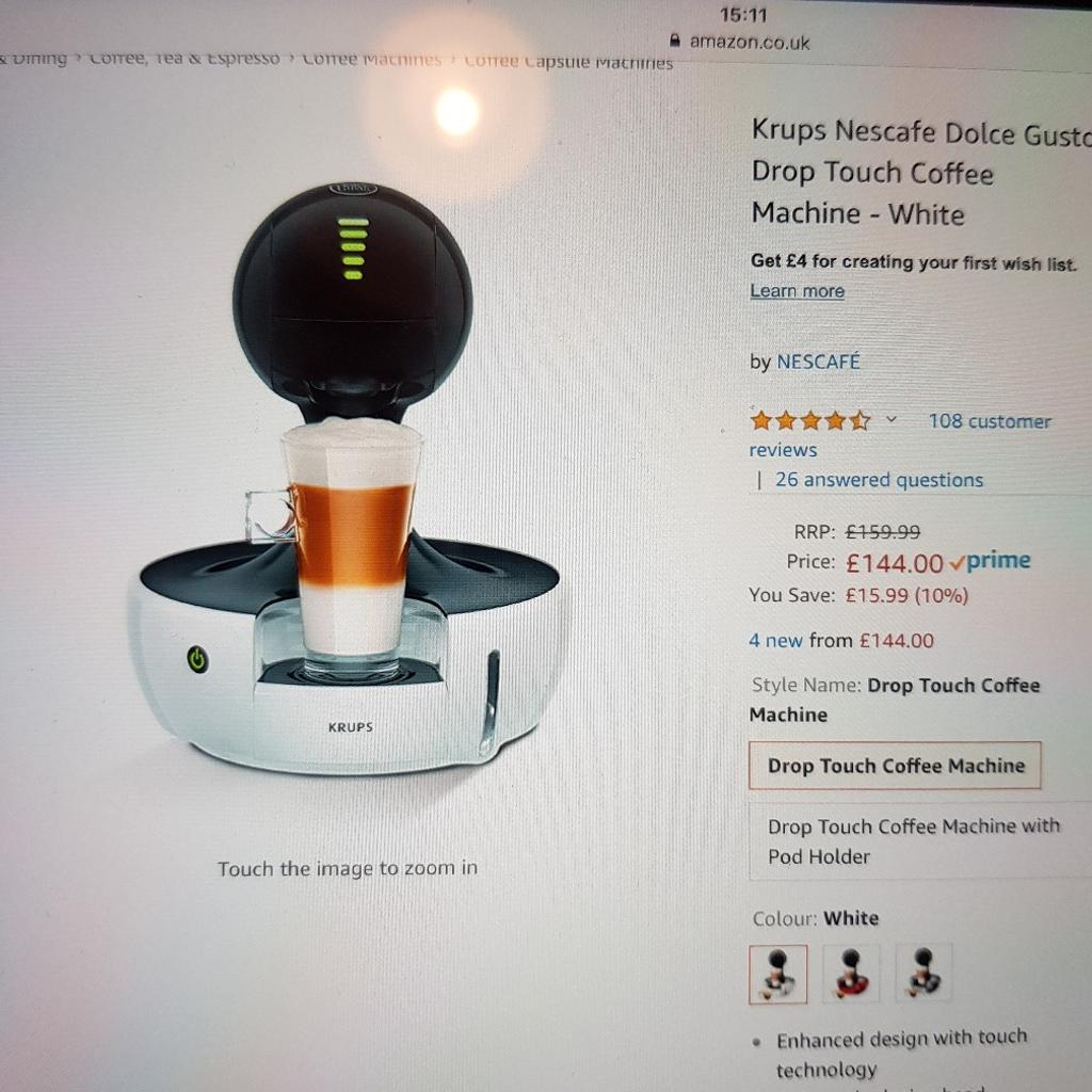 krups nescafe dolce gusto drop touch machine in B28 Birmingham für 45