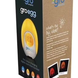 The Gro Company Nursery Room Thermometer/Nightlight + Gro-egg Shells (3 designs)
Once Used but still like a new in a Box.
Shows 4 different colours and temperature.