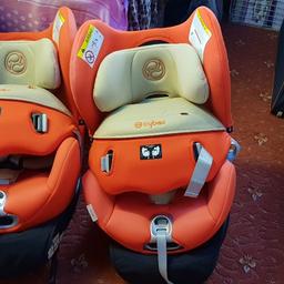 Two Orange Sirona car seats
Rearward facing 0 approx to 4 years
ECE R44/ 04,GR.l
GR 0+/1,0 -18kg (0-ca. 4Y)
Forward facing with safety cushion, once the child is big 9 months to 4 years
Easy Entry and exit position 360 rotation
One - click ISOFIX installation
The both car seats have NEVER been in an accident.
Both been washed in excellent condition
From pet and smoke free home.
£250.00 each