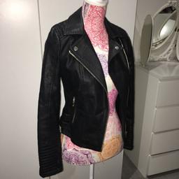 Gorgeous practically brand new Miss Selfridge faux leather biker jacket. UK SIZE 6. 

Perfect weight for spring & summer. 😊

Pick up from CH41 or happy to post for an extra £2.95 to cover delivery!