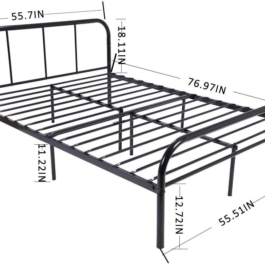 oavas Double Bed Frame 4ft 6 Solid Bed Frame with 2 Headboard Metal Bed Frame Black fit 135 * 190 Matress For Adults, Teenagers. almost new used for only one month. Bought it for £68 selling it because of my baby we need a large bed. open to offers. collection only.