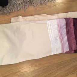 Excellent condition. NEXT fully lined curtains. Each curtain 5ft 9 drop and 4ft8 width. Excellent condition. Tab top and pretty satin detail at the top. Non smoking household and have been dry cleaned. Look beautiful hung. Selling as changed colour scheme.