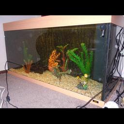This tank is now drained and it’s just the fish tank. There is no stand with it but it’s in very good condition. Two people will be needed to carry it. It comes with the full Juwel lighting system in the hood which works perfectly