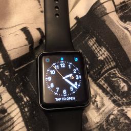 In space grey, fantastic watch as comes with built in heart rate sensor and health trackers. Selling due to upgrading, will come with charger and black sport strap. Collection only please.