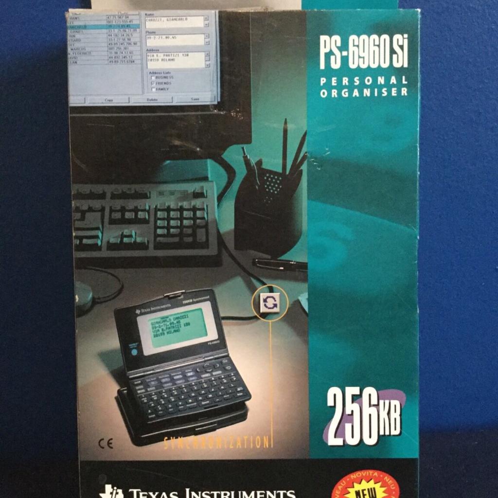 Like New,Hardly Used,In Original Box with Instructions,

Personal Organiser PS-6960 SI. RRP £40+

Fully Functional

Reminders & Task Organiser,
Address and Telephone Numbers,
Notes and Secret Notes to Store All Your Business and Personal Information.

Password Protected
Secret area for Confidential Information,

Scan features Showing lists of abbreviated Entries for Quick Retrieval.

Easy Data Exchange with PC and Organiser,