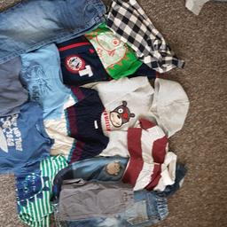 2 zipped hoodies
1 hoodie
1 jumper
1 shirt
6 long sleeved tops
2 jeans
1 trousers
 Age 12-18 months.