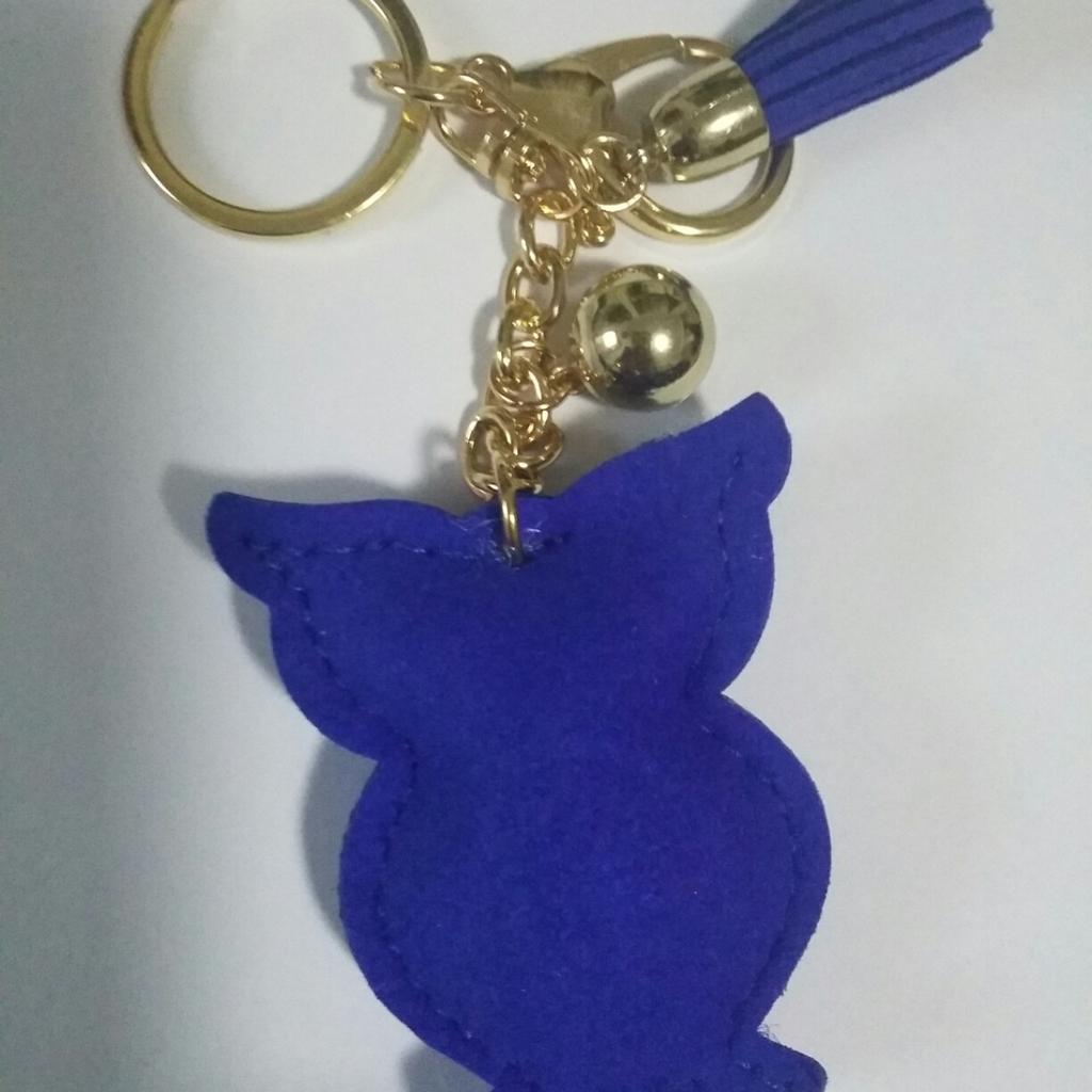 royal blue keyring with stones,all is in mint condition, in packaging and never used