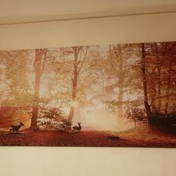 Really nice canvas of deer in the forest, good condition.Collection only please