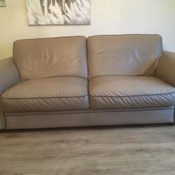 Italian leather sofa three seater and two chairs good condition possible delivery