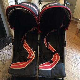 Kids kargo double pushchair. Over all really good condition has one small wear mark as seen in picture. Comes with rain cover. Hardly used as was a spare for the car.