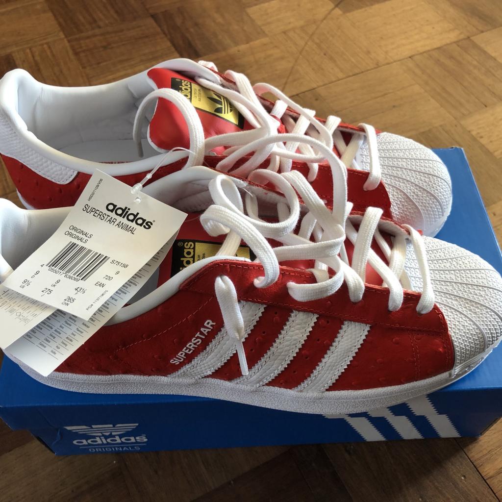 Adidas superstar animal on sale red