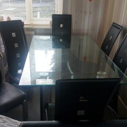 As above. Good condition but obviously used with signs of usage. Glass will need two people as quite heavy. Table has been dismantled ready to go.