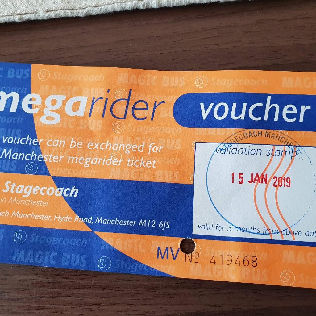 stagecoach voucher for megarider ticket in M9 Manchester for £13.00 for