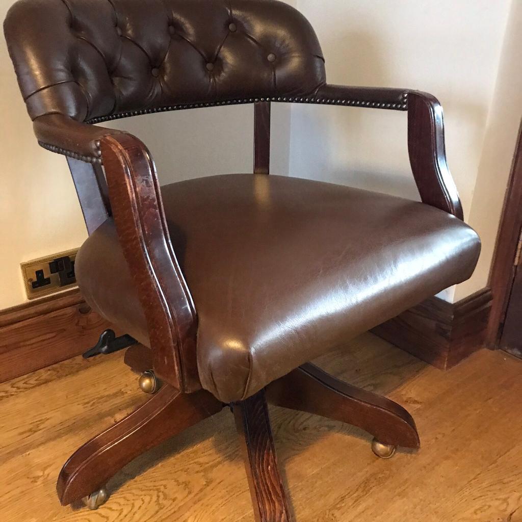 Laura Ashley leather captains chair office in Swindon for £274.00 for