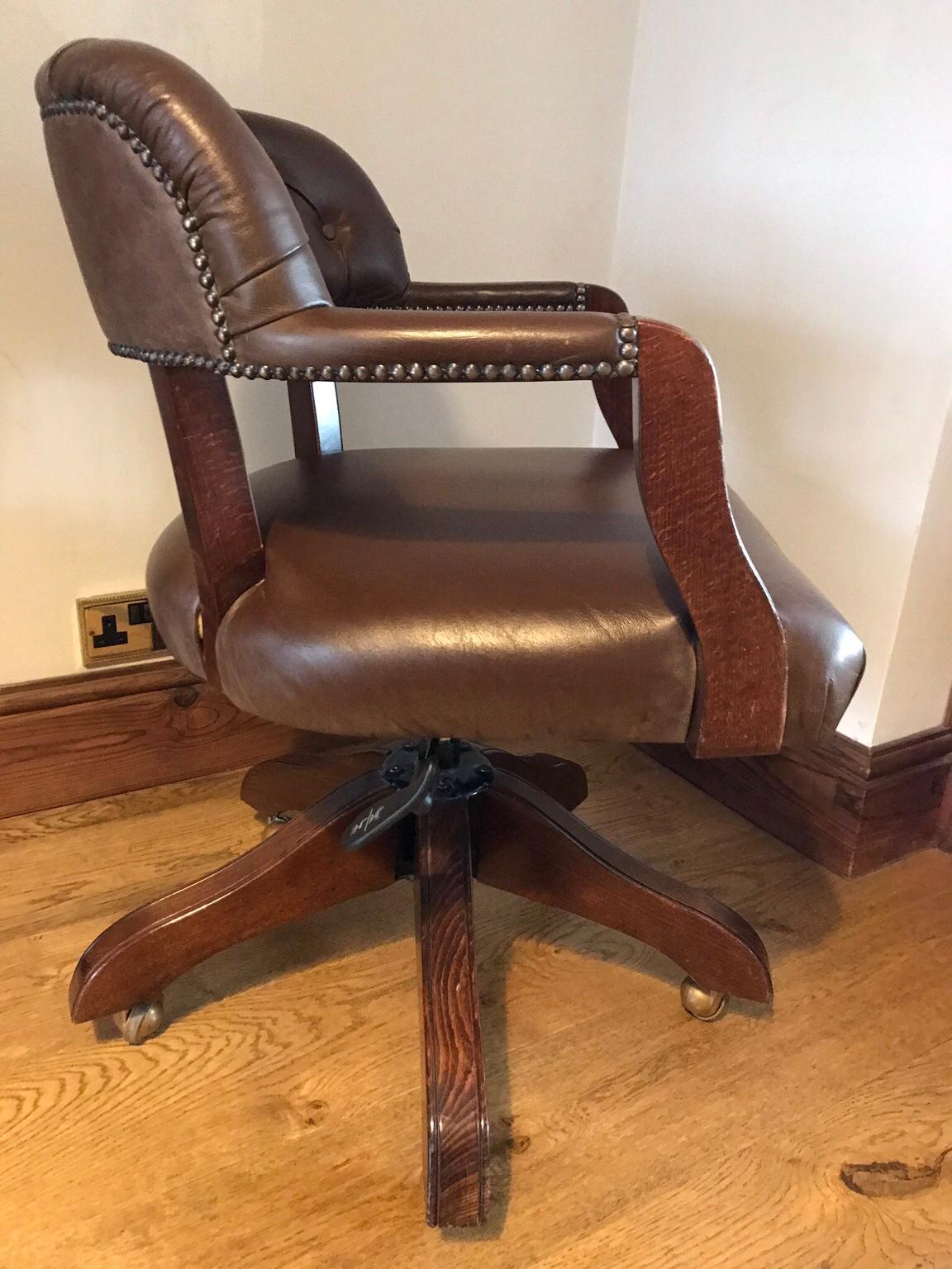 Laura Ashley leather captains chair office in Swindon for £274.00 for
