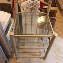 Used glass and metal side table cream/gold effect colour - no damage 
Needs to be gone ASAP