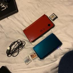 Blue one has a dint near home button and red one is like new. 
Nintendo DS XL - £20
Nintendo 3DS - 30
Both for £45 
Only 1 charger, 3DS comes with 2 games, DS XL comes with 1 game