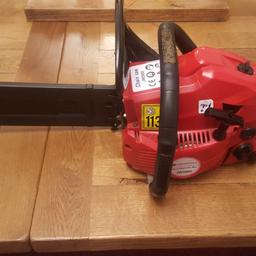 Petrol chainsaw, safety helmet with ear defender's and visor. Perfect condition.