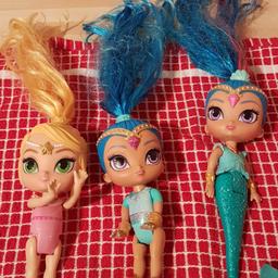 3 shimmer shine dolls
exc condition 
hardly played with