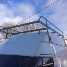 For sale transit high top roof rack, rear door ladder and pipe tube.  All galvanised and long lasting.  Has a roller on back for easy loading.  

Any questions please message me. 
Thanks