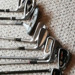 various cold clubs
Blackhawks tungsten 7 iron
Spalding
slazenger seve ballasteros wedge & 7 iron
Callaway steelhead 3 iron
pinseeker 5 iron
Dunlop power. putter. 7 iron.
Ram FX100 1,3 ,4, 5, 6, 8, & 9.
Ram golf bag also available
balls and tees and some golf socks available. price is for everything.